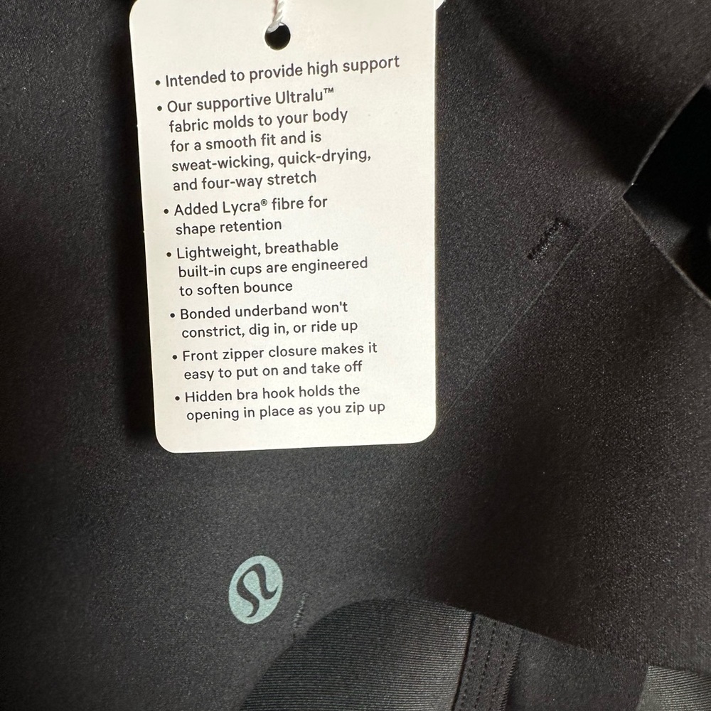Lululemon Black Women's Intimate Zip-Front Bra - Picture 6 of 8